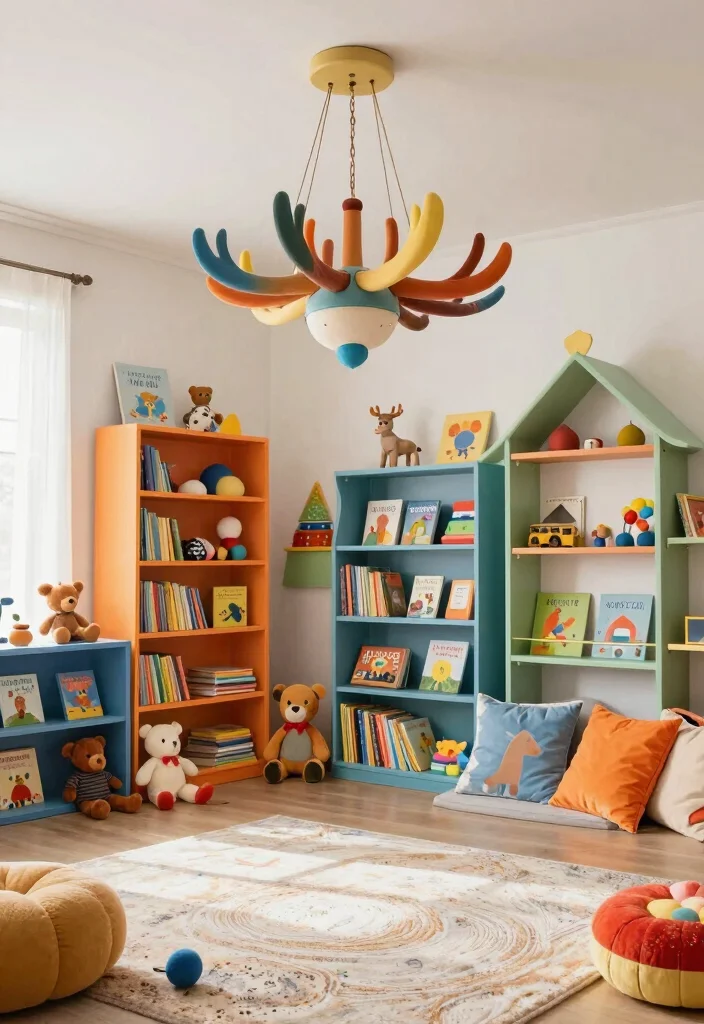 16 Deer Antler Chandelier Ideas With Rustic Statement Style - 6. Whimsical Antler Chandelier for Playful Spaces 1