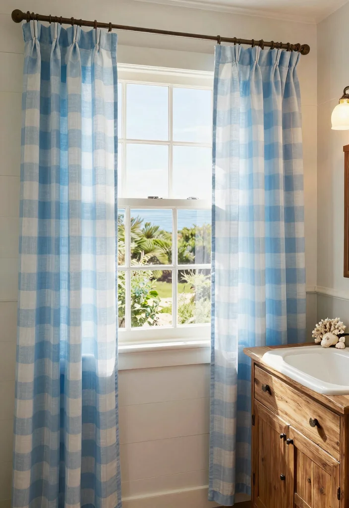 16 Light Blue Curtains Ideas With Soft Airy Vibes - 11. Light Blue Curtains in a Coastal Cottage Style 1
