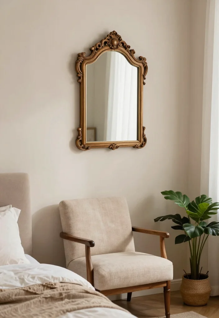 17 Mirrors in Bedroom Ideas That Make the Space Feel Bigger - 15. Vintage Mirrors in Unexpected Places 1