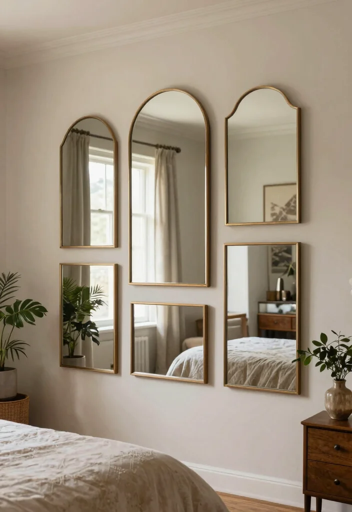 17 Mirrors in Bedroom Ideas That Make the Space Feel Bigger - 17. Layering Mirrors for Depth 1