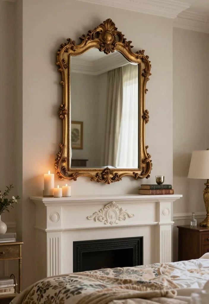 17 Mirrors in Bedroom Ideas That Make the Space Feel Bigger - 5. Vintage Over-Mantel Mirrors 1