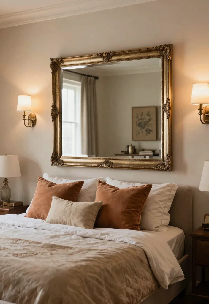 17 Mirrors in Bedroom Ideas That Make the Space Feel Bigger - 7. Mirrors as Headboard Alternatives 1