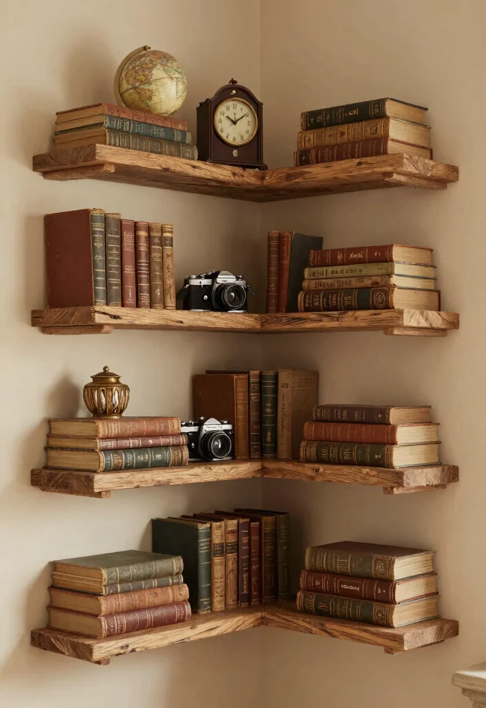 17 Old Bookshelf Aesthetic Ideas With Vintage Character - 1. Rustic Wood Shelves 1