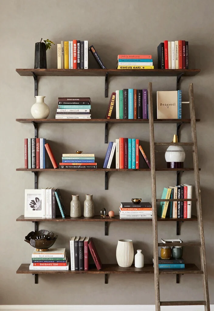 17 Old Bookshelf Aesthetic Ideas With Vintage Character - 11. Wall-Mounted Bookshelves 1
