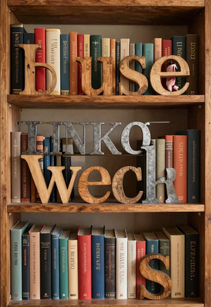 17 Old Bookshelf Aesthetic Ideas With Vintage Character - 13. Vintage Typography 1