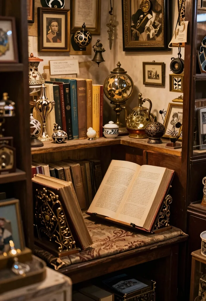 17 Old Bookshelf Aesthetic Ideas With Vintage Character - 15. Vintage Finds at Flea Markets 1