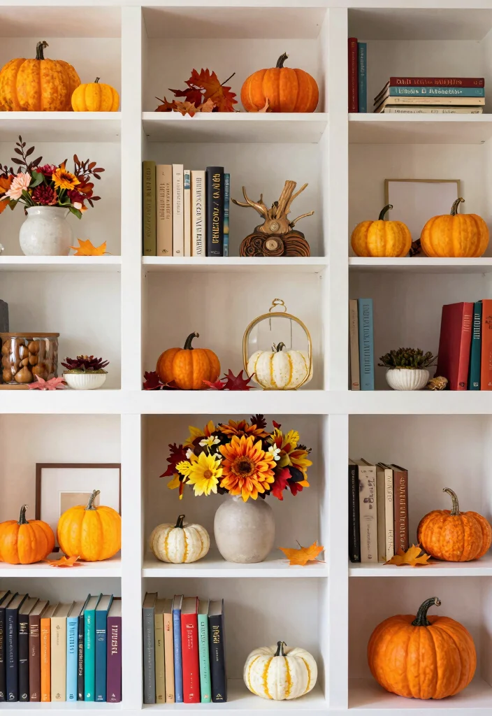 17 Old Bookshelf Aesthetic Ideas With Vintage Character - 16. Seasonal Decor Changes 1