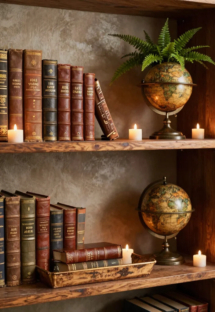17 Old Bookshelf Aesthetic Ideas With Vintage Character - 2. Antique Book Display 1