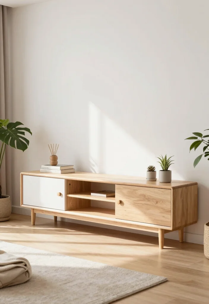 17 POP TV Unit Ideas With Modern Ceiling Design Touch - 13. Scandinavian Influence 1