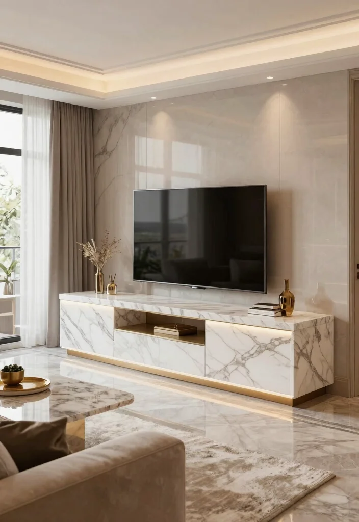 17 POP TV Unit Ideas With Modern Ceiling Design Touch - 15. Luxurious Finishes 1