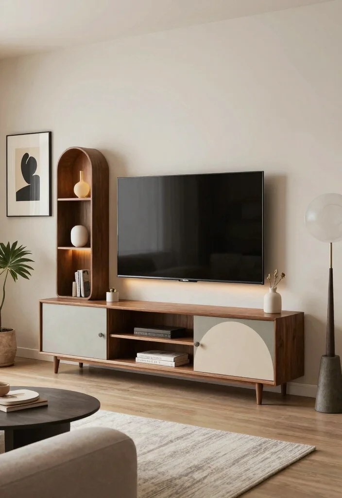 17 POP TV Unit Ideas With Modern Ceiling Design Touch - 17. Artistic Expressions 1