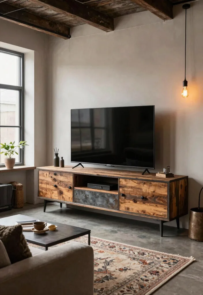 17 POP TV Unit Ideas With Modern Ceiling Design Touch - 3. Industrial Chic 1