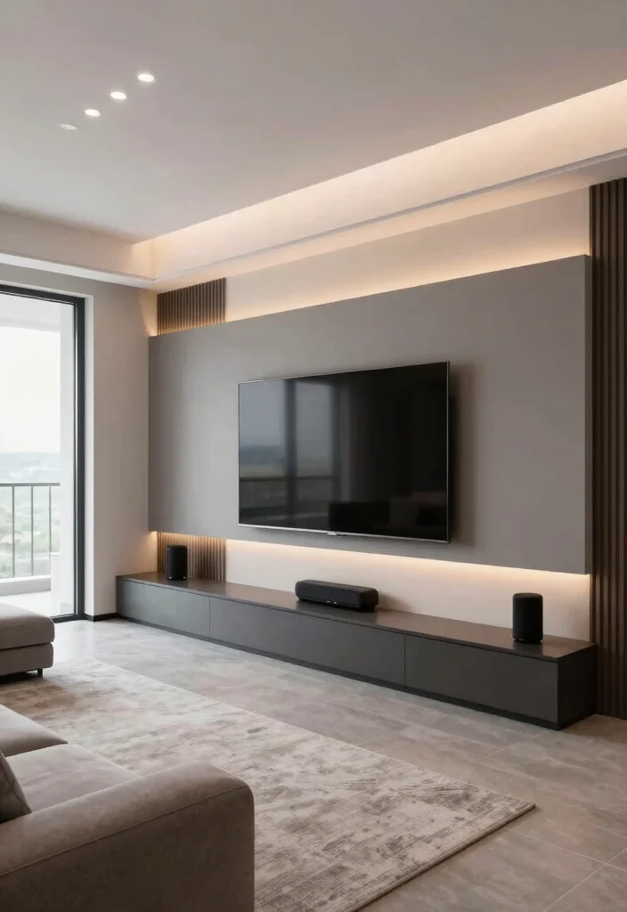 17 POP TV Unit Ideas With Modern Ceiling Design Touch - 4. Integrated Tech Wonders 1