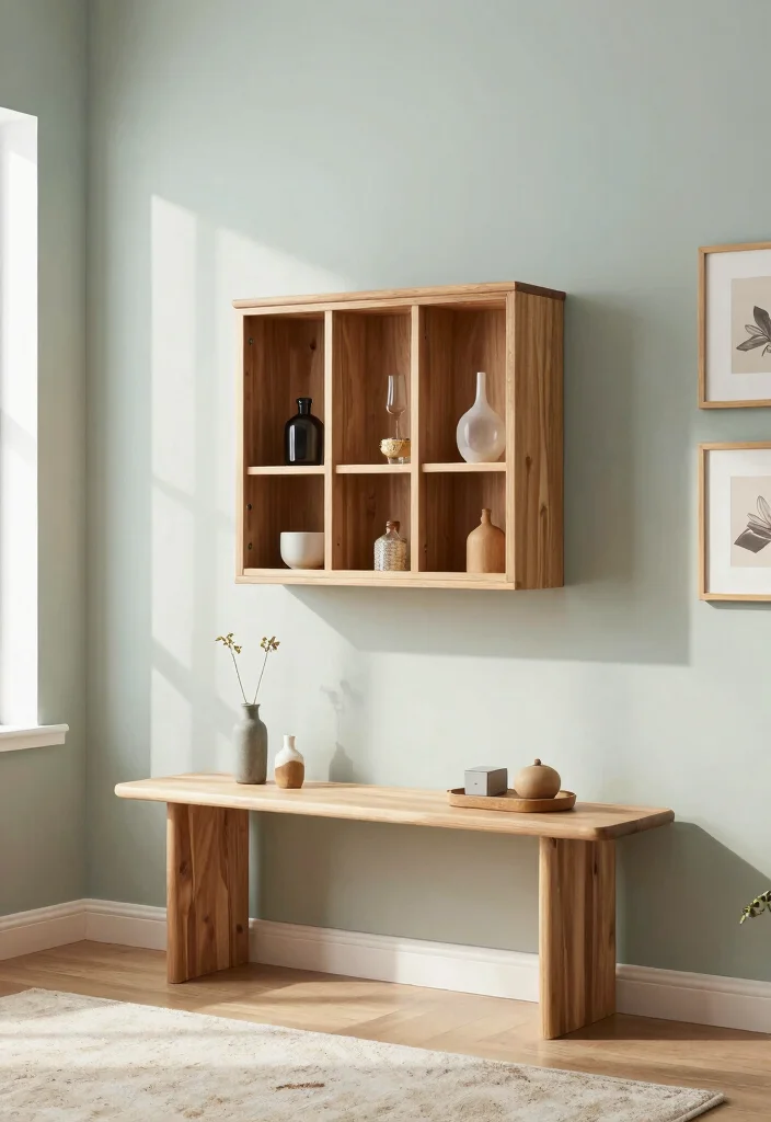 17 Small Pooja Unit in Living Room Ideas With Elegant Touch - 1. Minimalistic Wall-Mounted Units 1