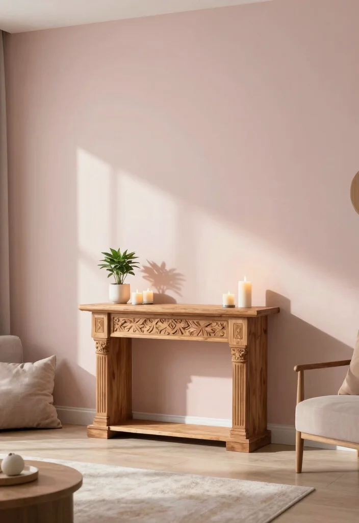 17 Small Pooja Unit in Living Room Ideas With Elegant Touch - 5. Compact Wooden Altar 1