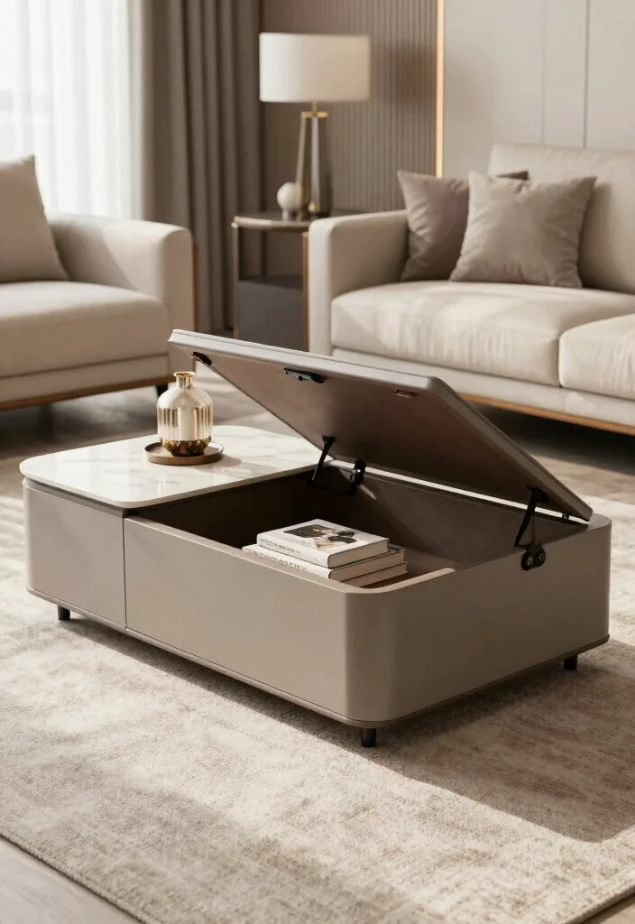 17 Small Pooja Unit in Living Room Ideas With Elegant Touch - 6. Multi-Functional Furniture 1