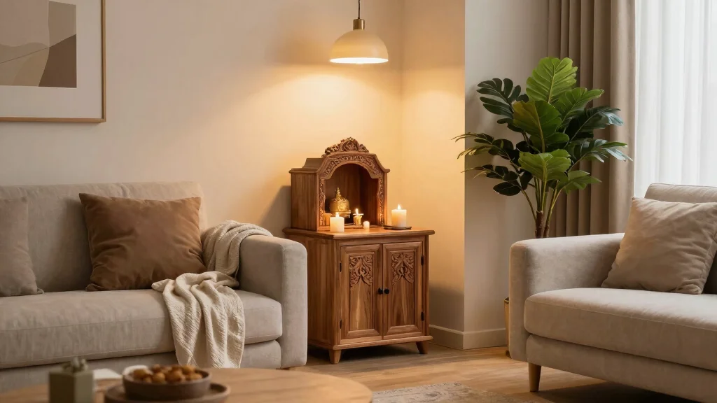 17 Small Pooja Unit in Living Room Ideas With Elegant Touch