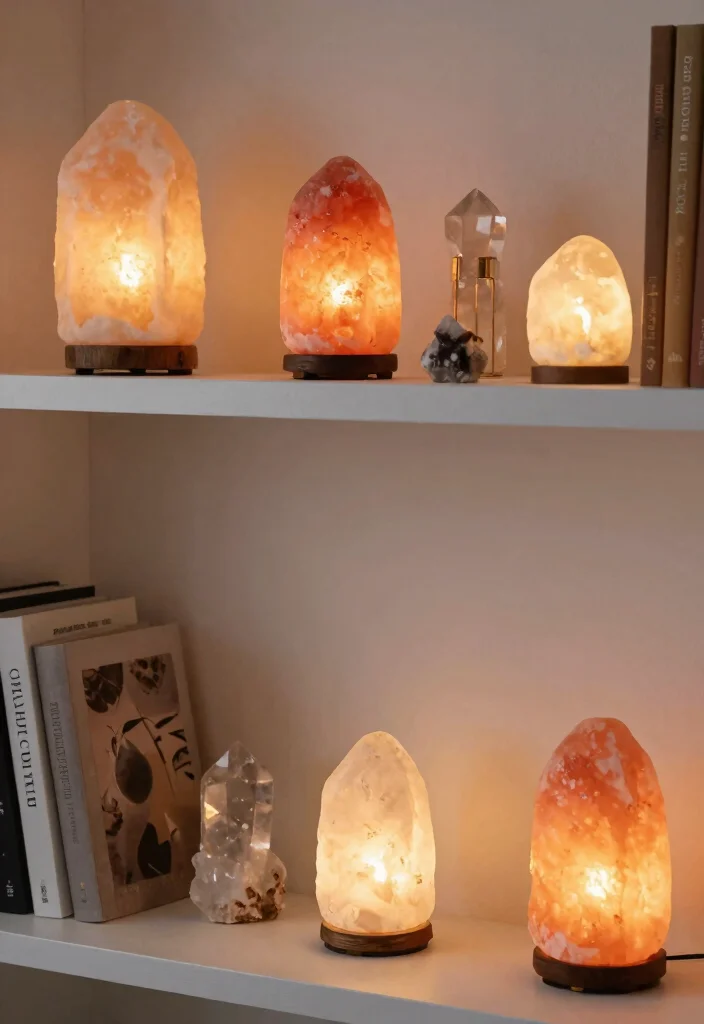18 Himalayan Salt Lamp Ideas With Cozy Warm Glow - 16. Creative Display Ideas 1