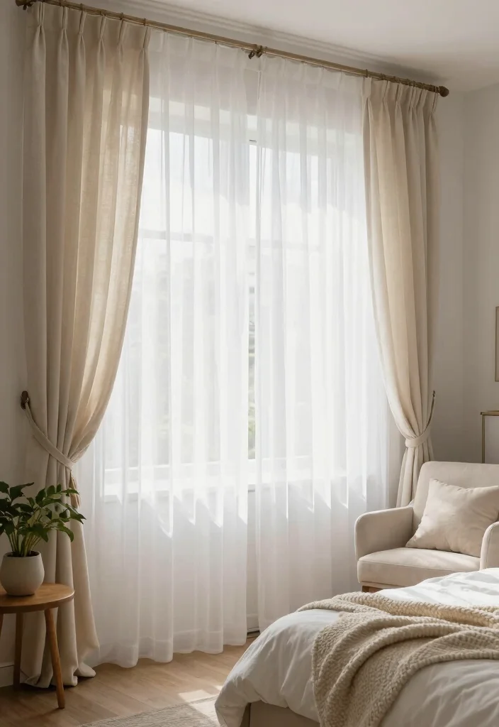 18 Modern Boho Curtains Ideas With Chic Layered Style - 1. Light and Airy Sheer Layers 1