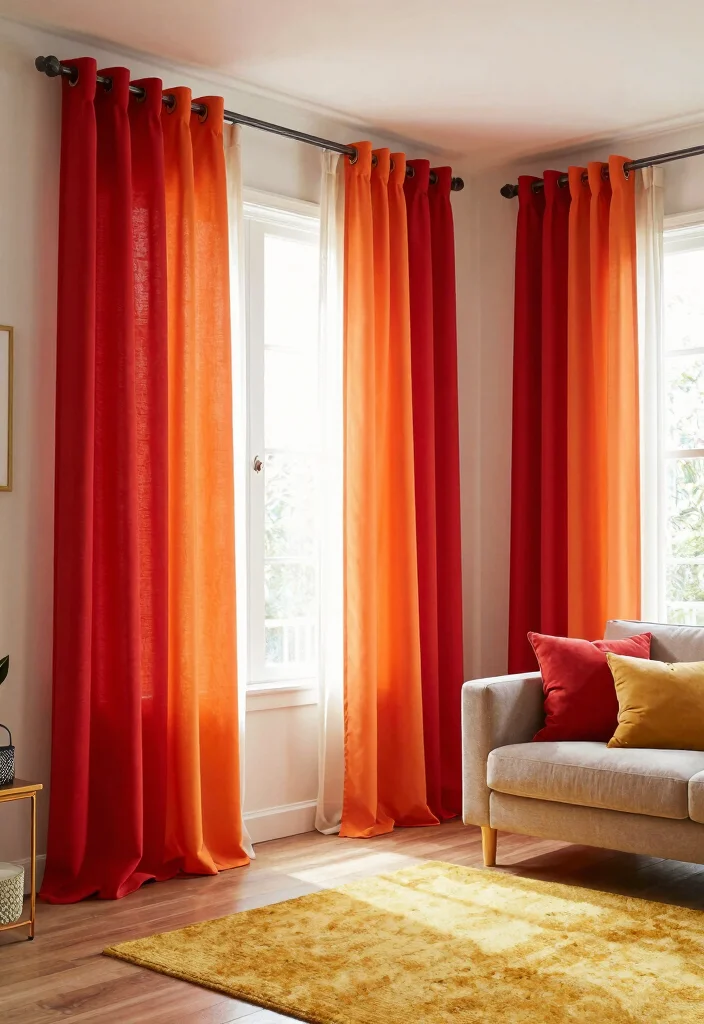18 Modern Boho Curtains Ideas With Chic Layered Style - 14. Bold Color Blocking 1