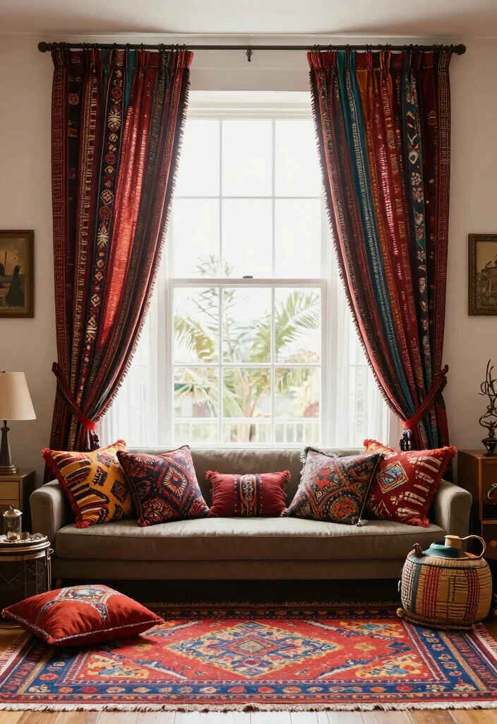 18 Modern Boho Curtains Ideas With Chic Layered Style - 16. Nomadic Inspirations 1