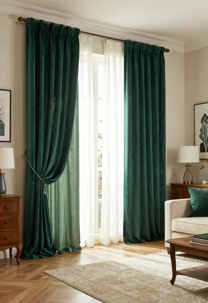 18 Modern Boho Curtains Ideas With Chic Layered Style - 4. The Elegance of Velvet Layers 1