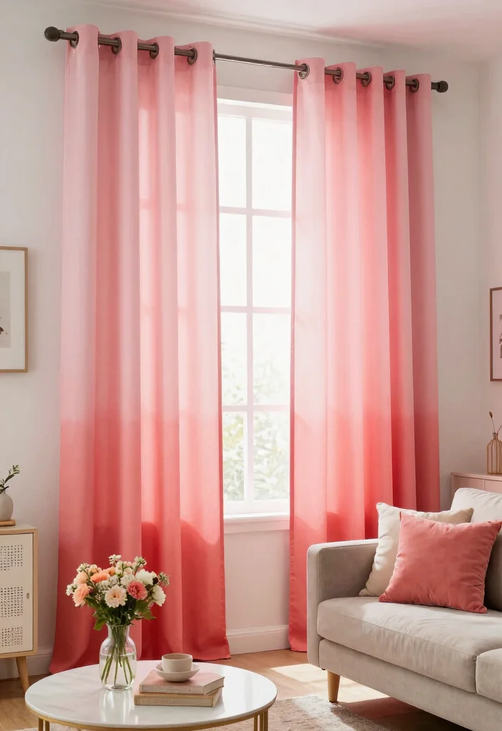 18 Modern Boho Curtains Ideas With Chic Layered Style - 5. Colorful Ombre Effects 1