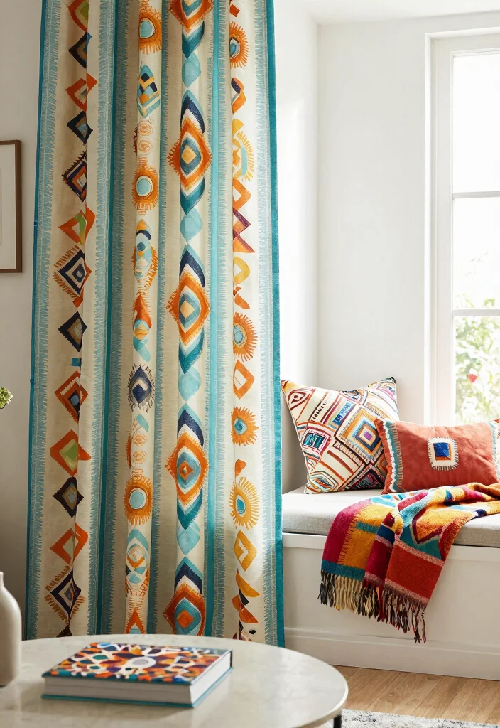 18 Modern Boho Curtains Ideas With Chic Layered Style - 7. Playful Patterns and Prints 1