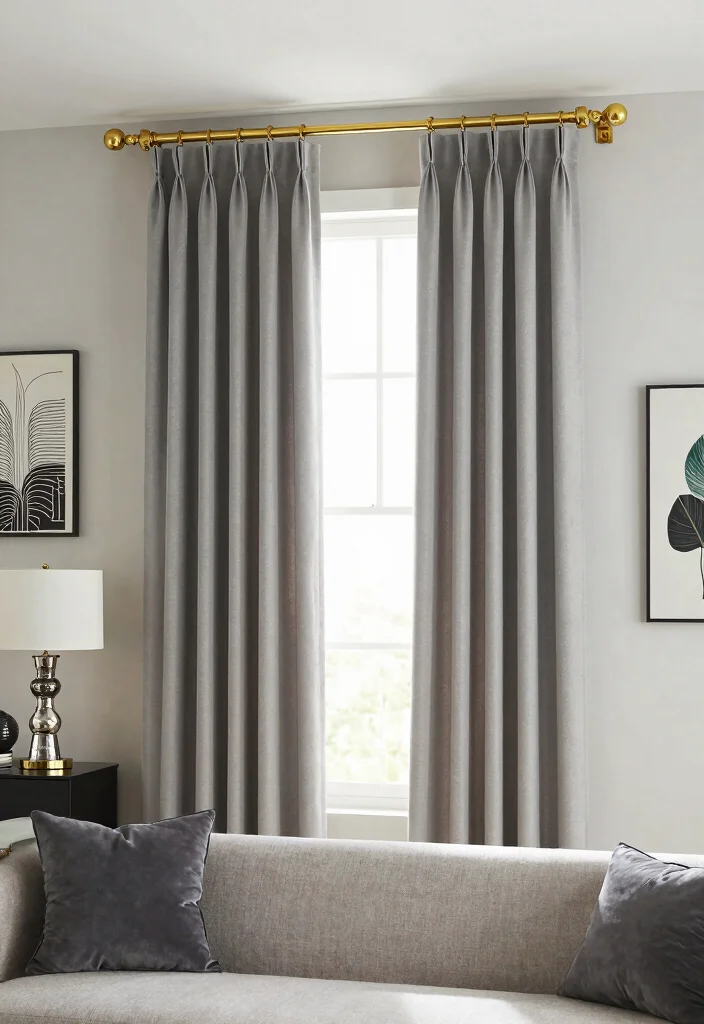 18 Pinch Pleat Curtains 2026 Trending Ideas With Tailored Elegance - 12. Statement Hardware for Added Drama 1
