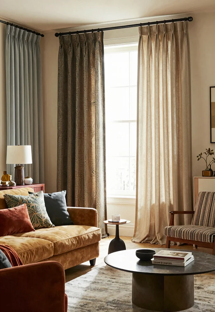 18 Pinch Pleat Curtains 2026 Trending Ideas With Tailored Elegance - 18. Combining Styles for Eclectic Elegance 1
