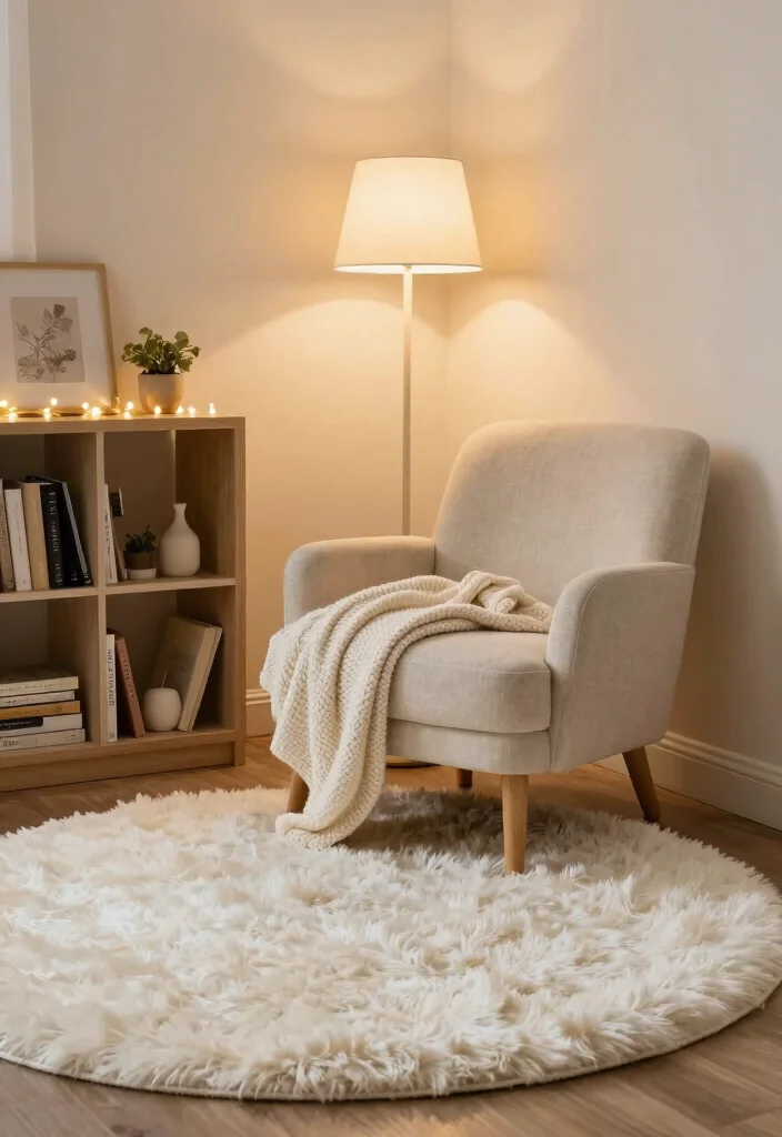 18 White Rug Bedroom Ideas With Soft Luxe Feel - 4. Cozy Nooks with a White Rug 1
