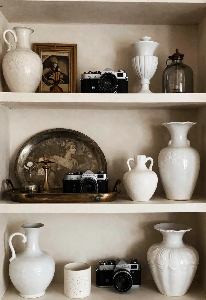 18 White Shelf Decor Ideas That Look Clean & Styled - 10. Unconventional Items 1