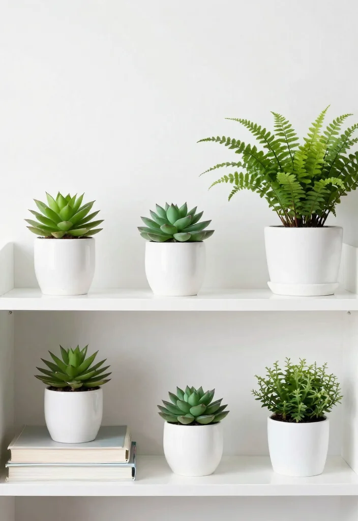 18 White Shelf Decor Ideas That Look Clean & Styled - 3. Greenery Galore 1