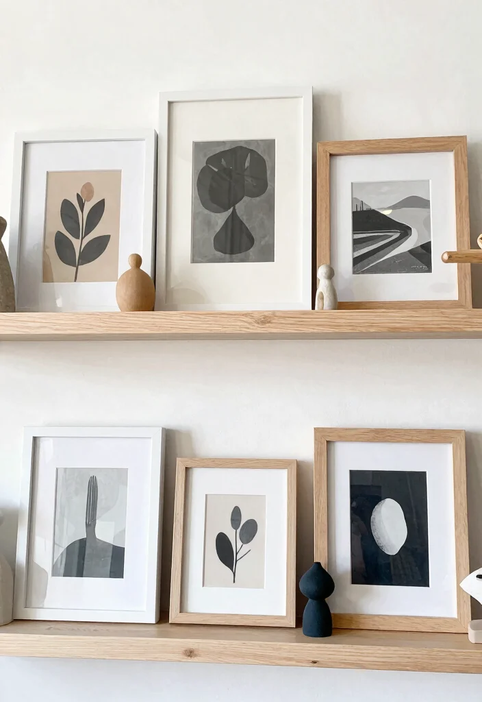 18 White Shelf Decor Ideas That Look Clean & Styled - 4. Artistic Gallery 1