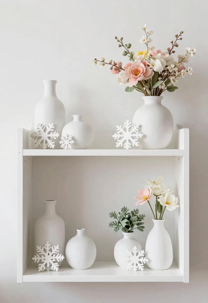 18 White Shelf Decor Ideas That Look Clean & Styled - 8. Seasonal Touches 1