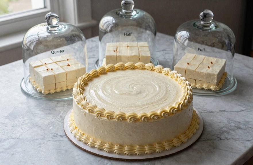 How Many People Does a Sheet Cake Feed? 2 quarter half full sheet serving sizes
