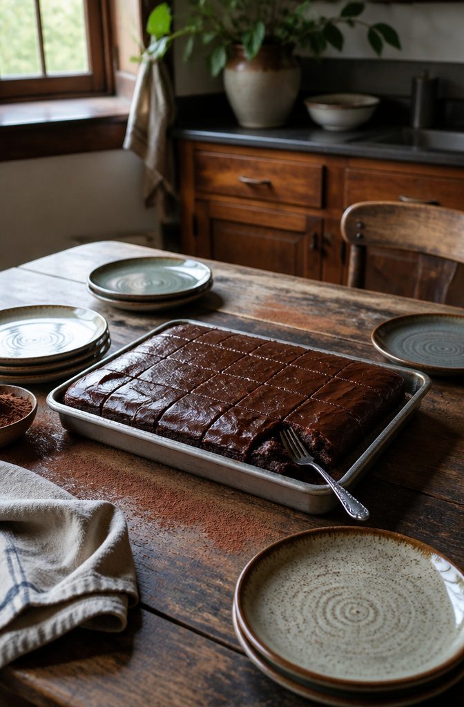 20 Simple Birthday Cake Ideas from Scratch to Shortcut 16 A Texas sheet cake presented in its baking pan with chocolate glaze.